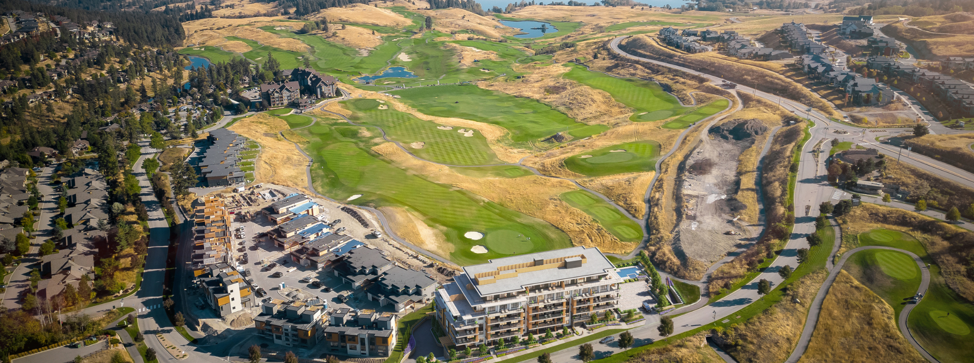 vista aerial render showing golf course and community